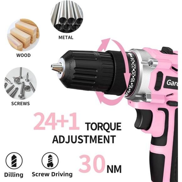 Cordless Power Drill Set: 21V Electric Drill with Fast Charger 3/8-Inch Keyless - Picture 5 of 5